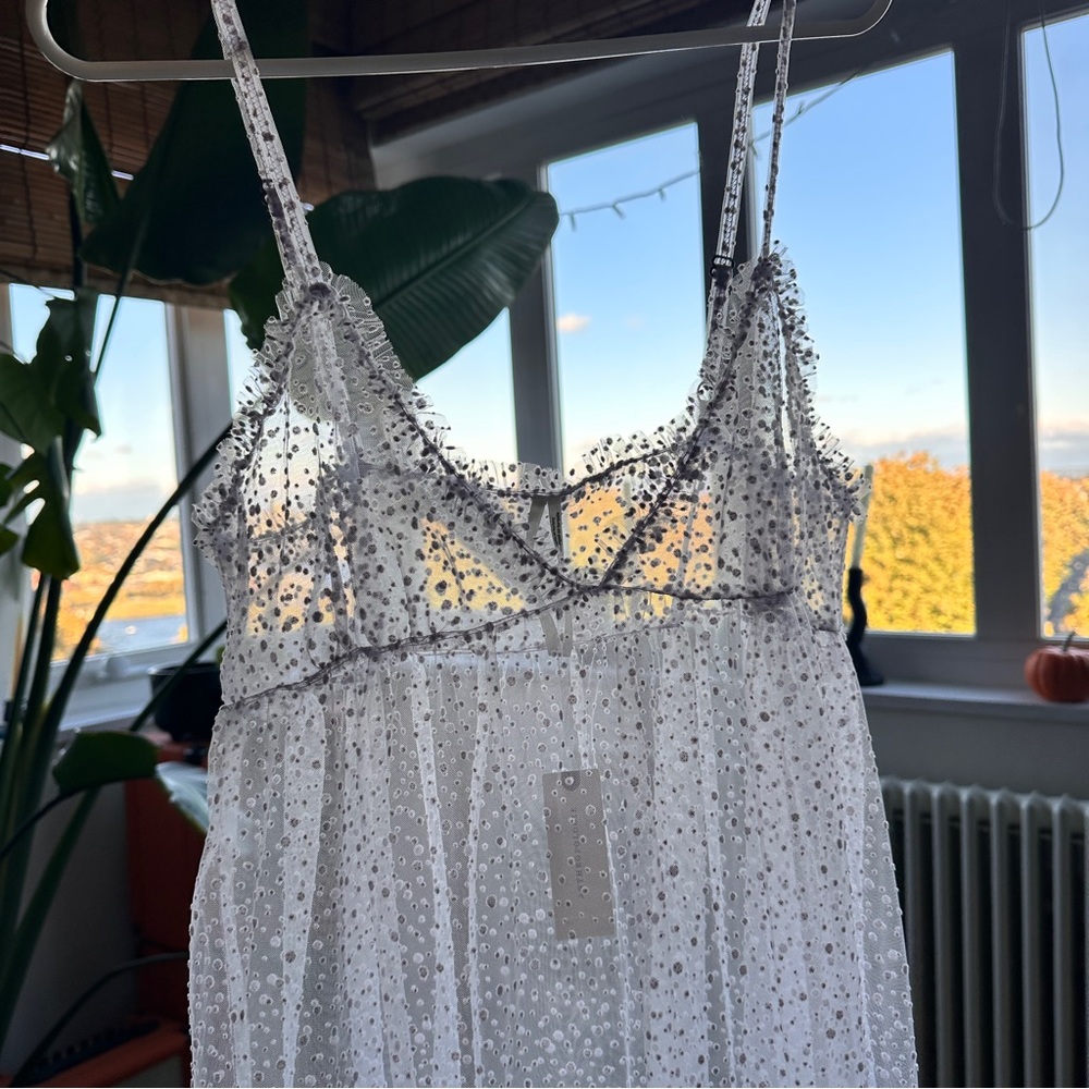 Anthropologie Lavender Sheer Lace Dress NWT
